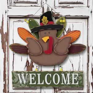 Welcome Turkey Wood Wall Decoration Fall Autumn Home Decor Gift Keepsake